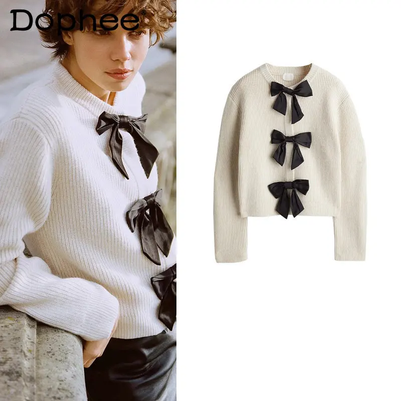 2026 Spring New Japanese Style Women's Bow Tie Sweater Cardigan Sweet Cute Comfortable and Soft Casual Round Neck Knit Coat
2026 Spring New Japanese Style Women's Bow Tie Sweater Cardigan Sweet Cute Comfortable and Soft Casual Round Neck Knit Coat