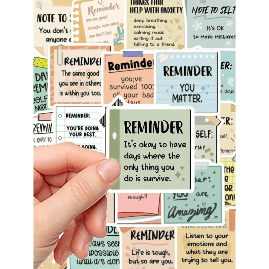 50pcs Cartoon Doodle Reminder Note Stickers For DIY Decoration On Laptop, IPad, Guitar, Water Bottle, Phone Case, Waterproof
50pcs Cartoon Doodle Reminder Note Stickers For DIY Decoration On Laptop, IPad, Guitar, Water Bottle, Phone Case, Waterproof