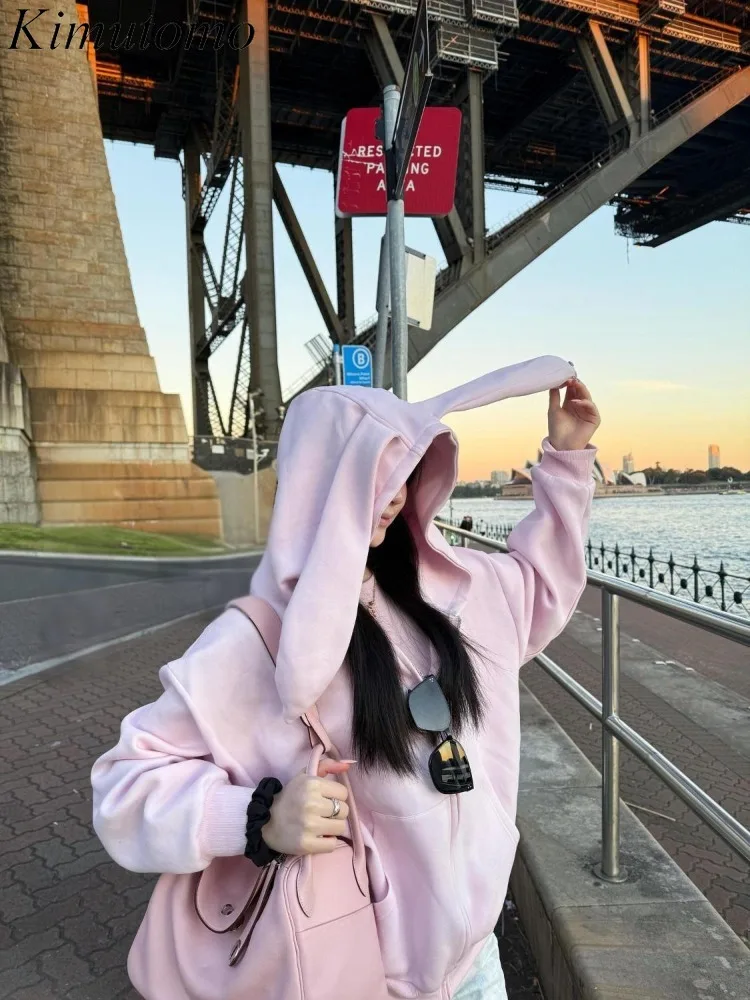Kimutomo толстовки женские с милыми кроличьими ушками, осень-зима 2021, свободные модные толстовки с карманами Y2k в стиле Харадзюку, женские куртки
Kimutomo толстовки женские с милыми кроличьими ушками, осень-зима 2021, свободные модные толстовки с карманами Y2k в стиле Харадзюку, женские куртки