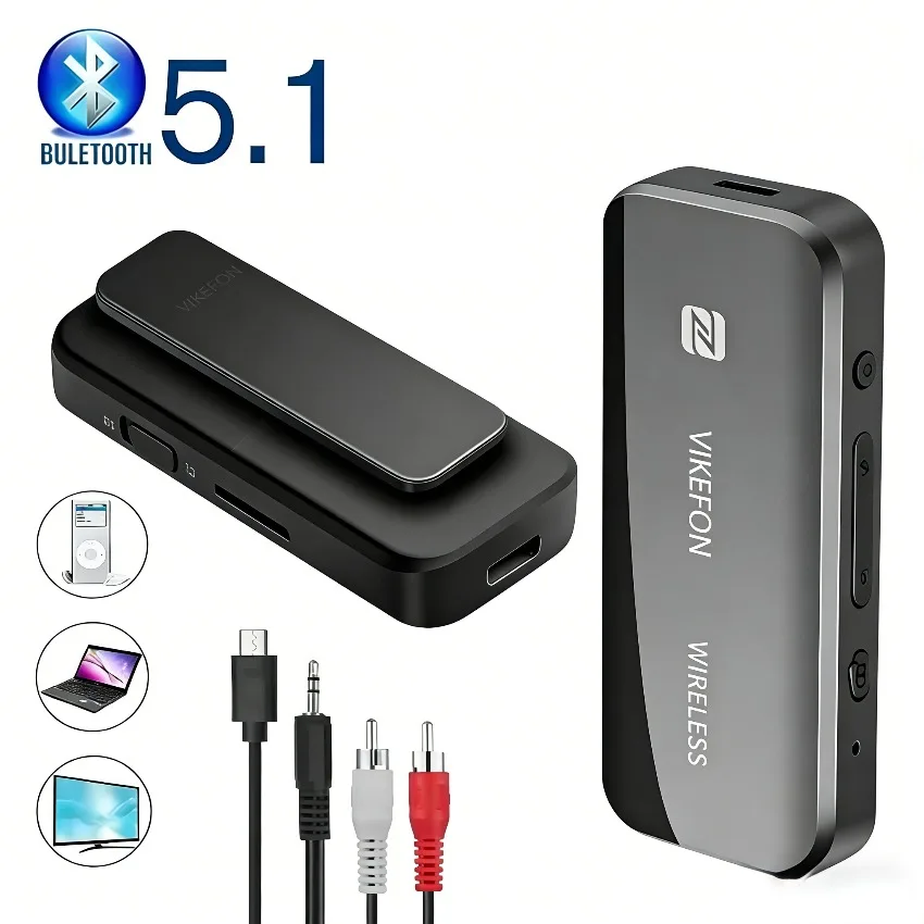 Bluetooth 5.1 Audio Receiver Transmitter 2 in 1 Clip-on Aux Car Adapter with Nfc Tf Card for Speaker Tv Pc Headphone Devices
Bluetooth 5.1 Audio Receiver Transmitter 2 in 1 Clip-on Aux Car Adapter with Nfc Tf Card for Speaker Tv Pc Headphone Devices