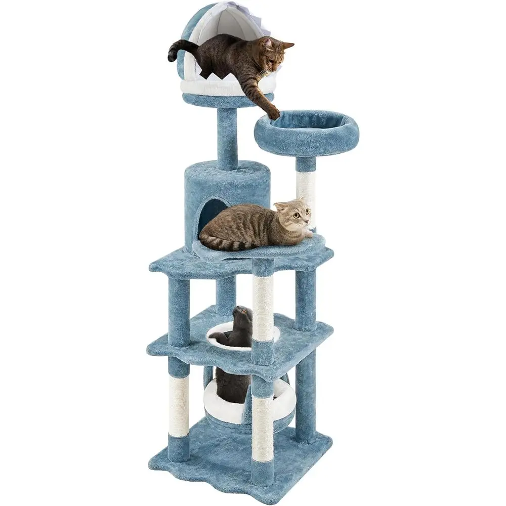 Ocean-Inspired Multi-Level Cat Tower with Condo, Hammock, Scratching Posts & Perches
Ocean-Inspired Multi-Level Cat Tower with Condo, Hammock, Scratching Posts & Perches