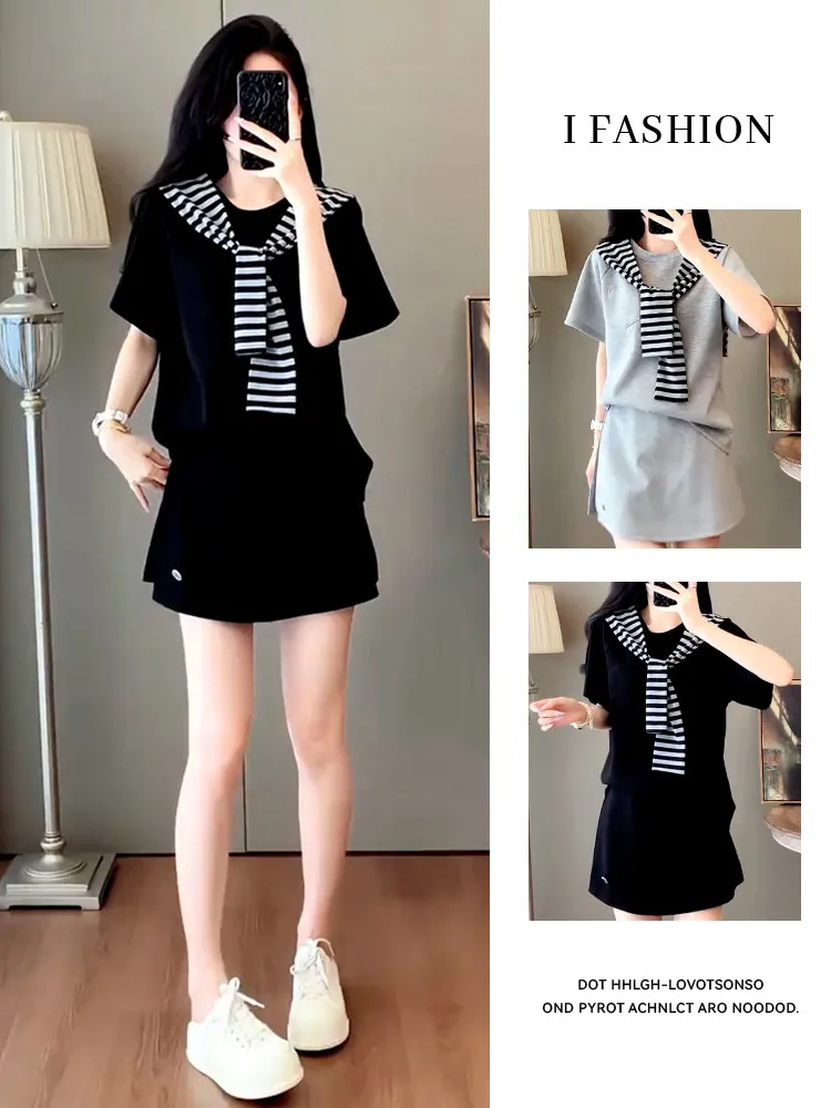 Summer Beautiful Short Sleeve Set Women's 2026 Trendy Slimming Small Size Shawl Short Dress Two-Piece Set Breathable Polyeste...
Summer Beautiful Short Sleeve Set Women's 2026 Trendy Slimming Small Size Shawl Short Dress Two-Piece Set Breathable Polyeste...