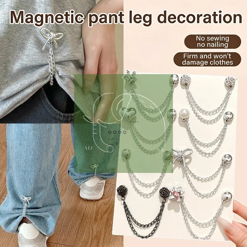 Strong Magnetic Trouser Cuff Clips With Firm Non Slip Grip Cute Chain Decor Perfect For Jeans Length Adjustment Casual Wear Gift
Strong Magnetic Trouser Cuff Clips With Firm Non Slip Grip Cute Chain Decor Perfect For Jeans Length Adjustment Casual Wear Gift