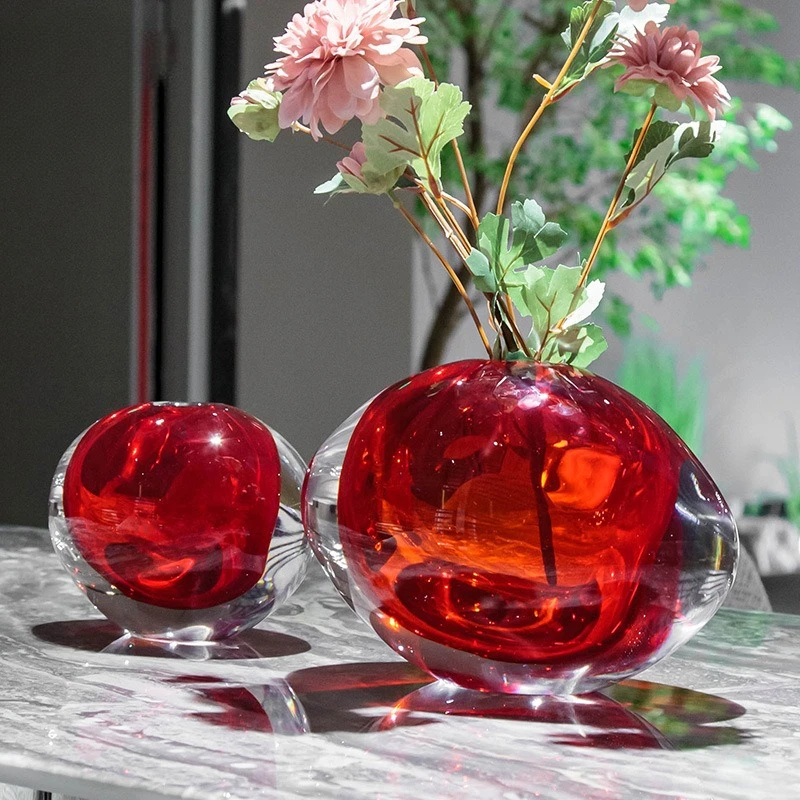 Positive red olive crystal glass, glass flower arrangement, living room dining table, bedroom bedside flower ornament
Positive red olive crystal glass, glass flower arrangement, living room dining table, bedroom bedside flower ornament