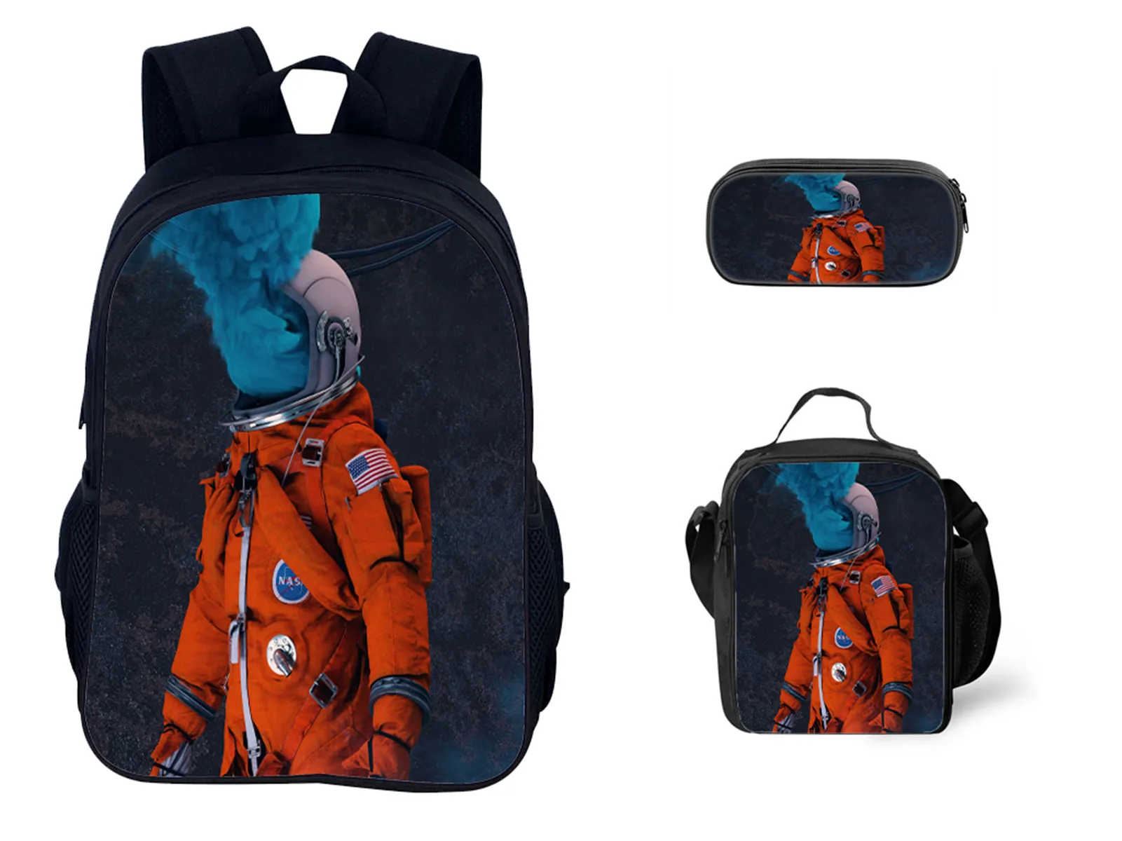 Children 3 in 1 School Bookbag Set NASA Graphic Knapsack Waterproof Canvas Backpack with Lunch Bag Pencil Case for Student
Children 3 in 1 School Bookbag Set NASA Graphic Knapsack Waterproof Canvas Backpack with Lunch Bag Pencil Case for Student