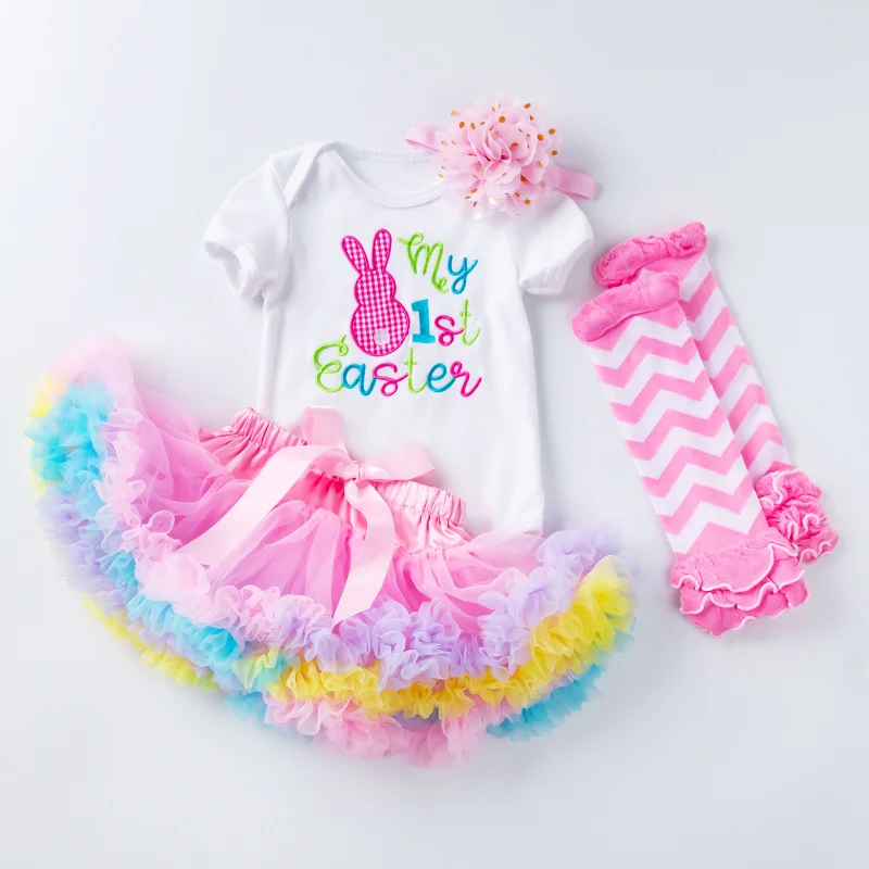 Easter Baby Girl Outfit Cartoon Egg Embroidered Short Sleeve Romper Pastel Princess Dress Infant Party Wear 
Easter Baby Girl Outfit Cartoon Egg Embroidered Short Sleeve Romper Pastel Princess Dress Infant Party Wear