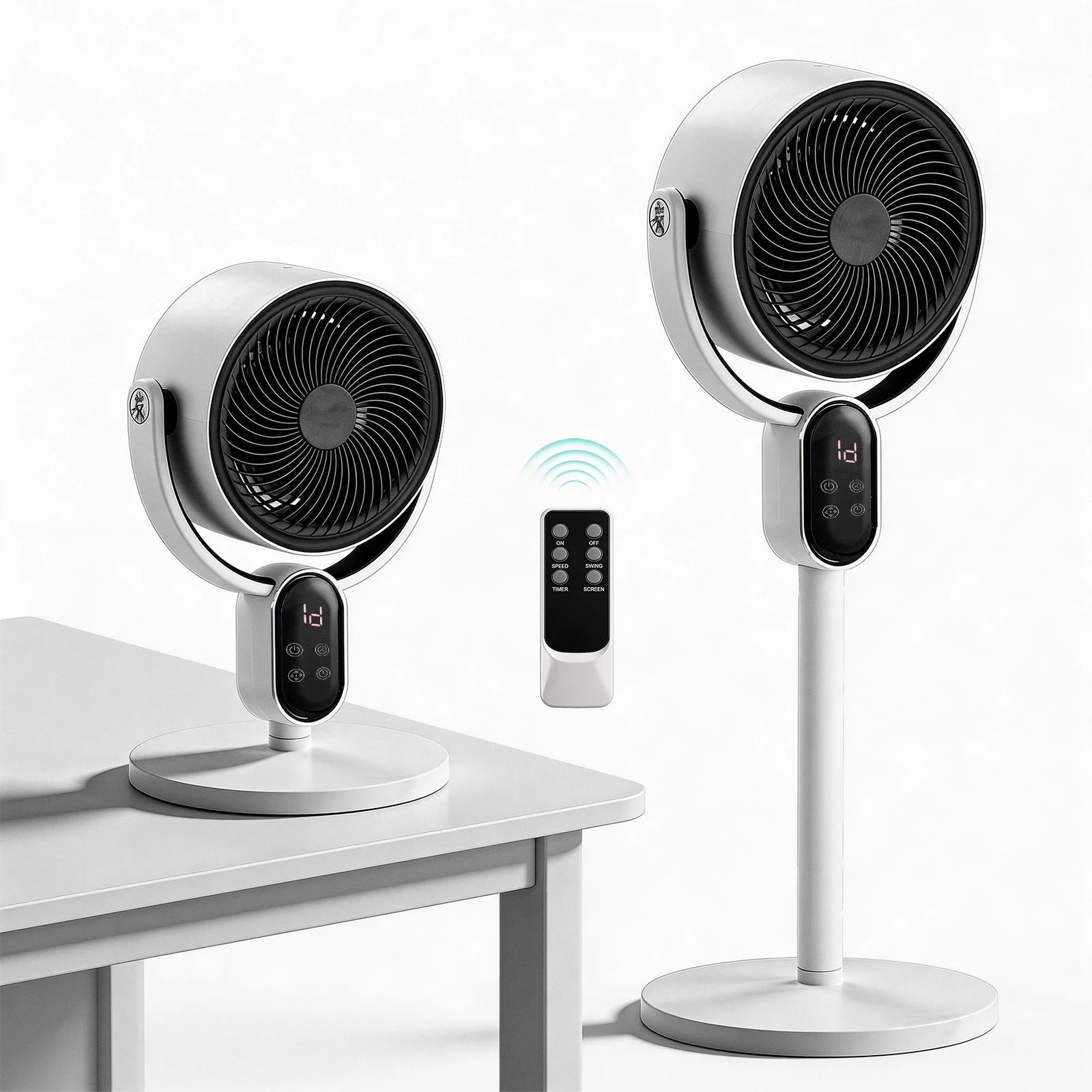 US Plug 2-in-1 Air Circulator Fan with Remote Control, Dual Use Desktop & Standing Air Circulation Fan, 40W Copper Clad Aluminum Motor, 3 Wind Speeds 12H Timer, Auto Horizontal Oscillation Manual Vertical Adjust LED Display Quiet Ventilation Fan
US Plug 2-in-1 Air Circulator Fan with Remote Control, Dual Use Desktop & Standing Air Circulation Fan, 40W Copper Clad Aluminum Motor, 3 Wind Speeds 12H Timer, Auto Horizontal Oscillation Manual Vertical Adjust LED Display Quiet Ventilation Fan