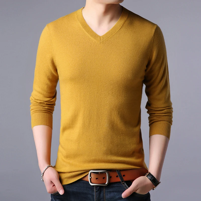 Mens 100% Wool Tee Tops Casual Solid Color Knitwear Long Sleeve Pure Wool Jumpers Male V-Neck Knit Clothing Pullover Sweater Top
Mens 100% Wool Tee Tops Casual Solid Color Knitwear Long Sleeve Pure Wool Jumpers Male V-Neck Knit Clothing Pullover Sweater Top