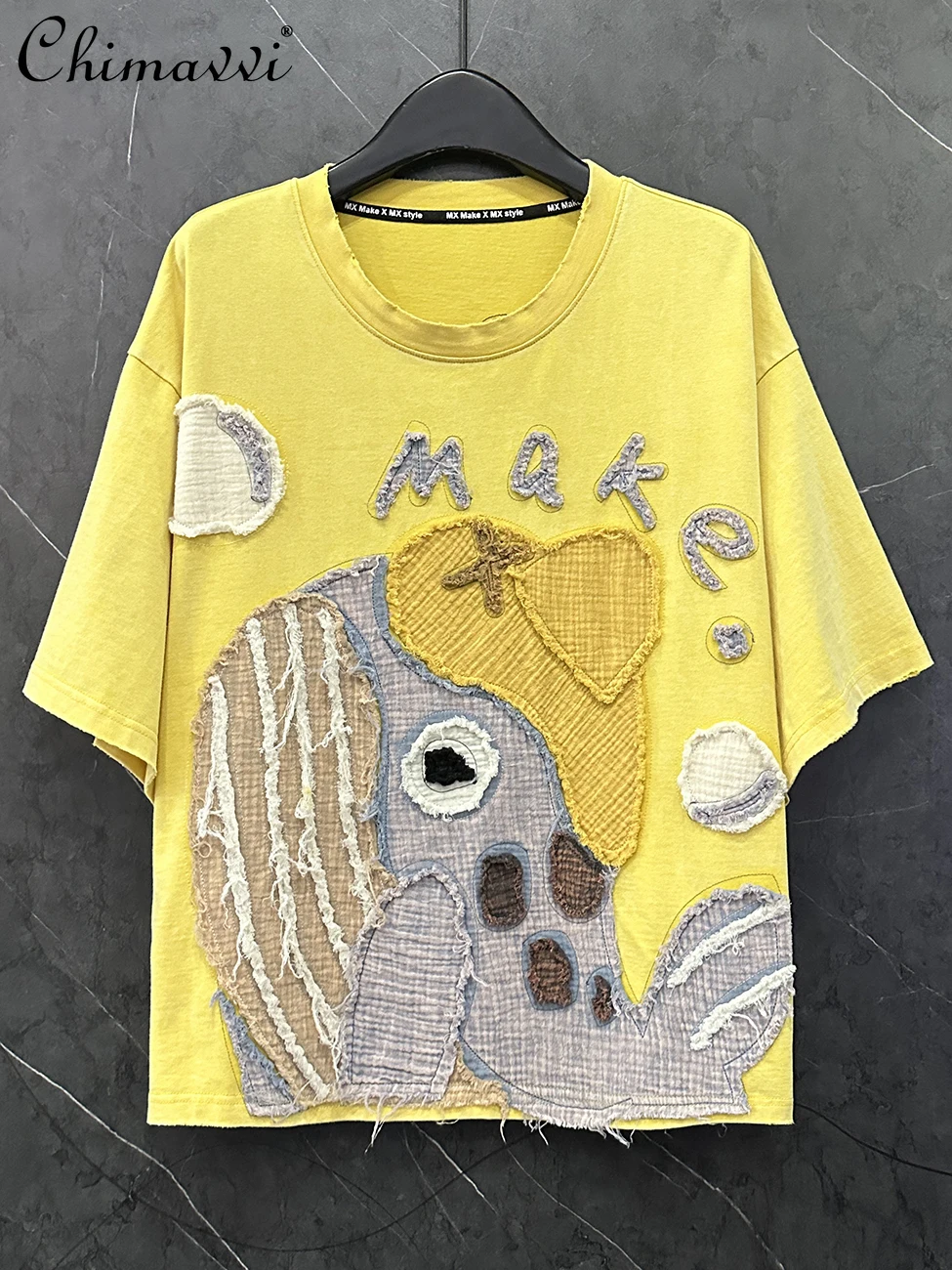 Spring and Summer Heavy New Fashion Sticker Embroidery Cartoon Design Whale Short-sleeved T-shirt Women's Loose Casual Top
Spring and Summer Heavy New Fashion Sticker Embroidery Cartoon Design Whale Short-sleeved T-shirt Women's Loose Casual Top