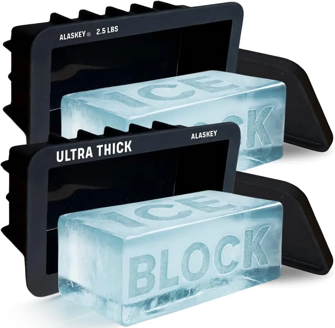 Extra Large Ice Block Mold 2.5 lbs with Lid 2-Pack Silicone for Giant Ice Cubes, Ice Baths, Coolers, Bartenders
Extra Large Ice Block Mold 2.5 lbs with Lid 2-Pack Silicone for Giant Ice Cubes, Ice Baths, Coolers, Bartenders