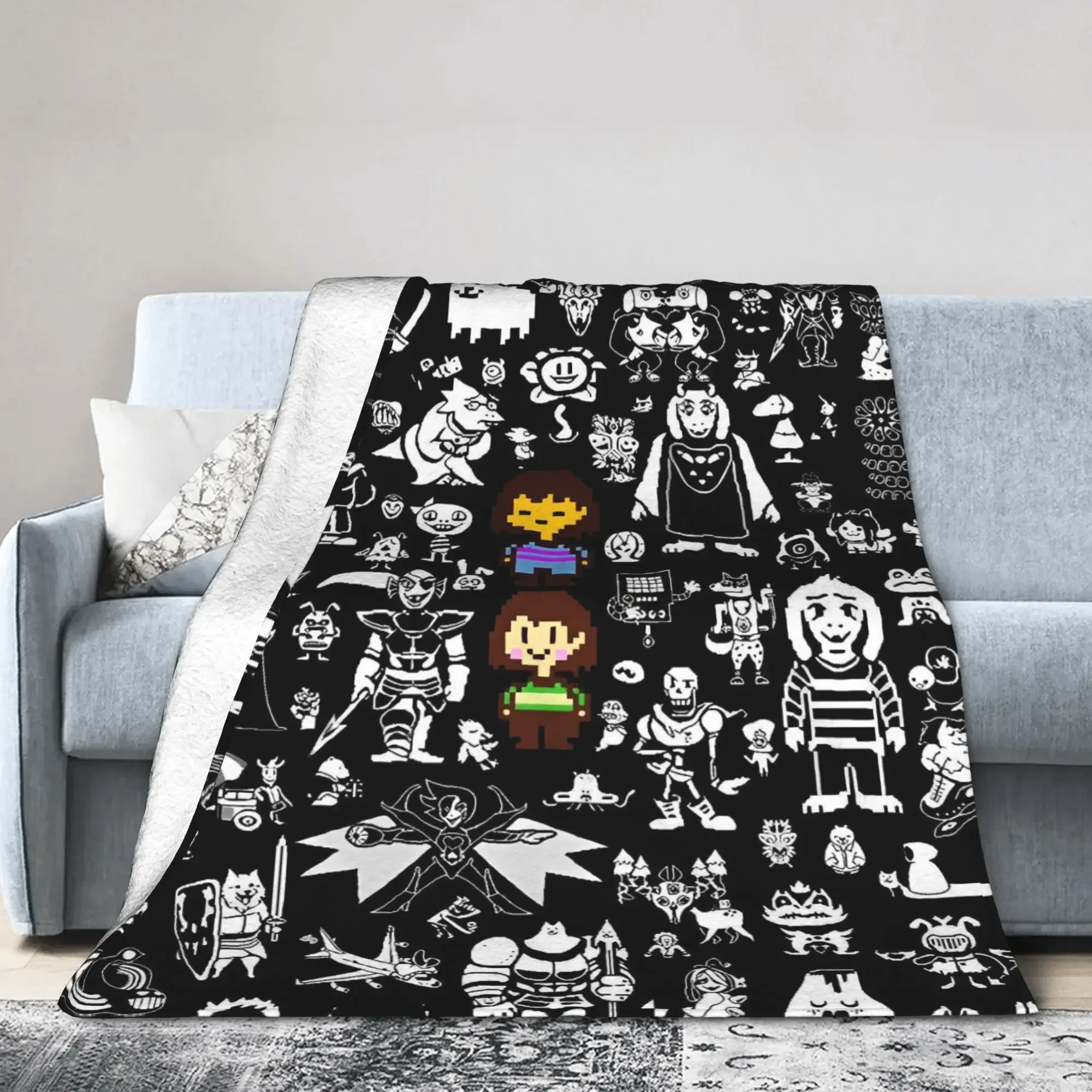 Warm Soft Blanket for Kids Deltarune Game Themed Flannel Bedspread Decorative Throw for Couch Chair Sofa Bed Fluffy Sofa Cover
Warm Soft Blanket for Kids Deltarune Game Themed Flannel Bedspread Decorative Throw for Couch Chair Sofa Bed Fluffy Sofa Cover