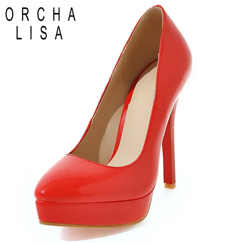 ORCHA LISA Shiny Female Pumps Pointed Toe Thin Heels 12cm Platform 2.5cm Slip On Plus Size 46 47 48 Sexy Fashion Wedding Shoes
ORCHA LISA Shiny Female Pumps Pointed Toe Thin Heels 12cm Platform 2.5cm Slip On Plus Size 46 47 48 Sexy Fashion Wedding Shoes
