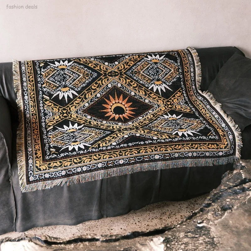 Hot Retro Celestial Sun Print Picnic Blanket Washable Fringe Throw All-season Camping Rug Boho Home Decor Sofa Cover 130x160cm
Hot Retro Celestial Sun Print Picnic Blanket Washable Fringe Throw All-season Camping Rug Boho Home Decor Sofa Cover 130x160cm