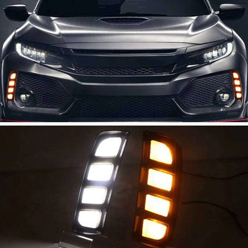 Car Modification LED Front Fog Light Streamer Turn Signal Yellow And White Color Suitable For Honda Civic 2017-2021
Car Modification LED Front Fog Light Streamer Turn Signal Yellow And White Color Suitable For Honda Civic 2017-2021