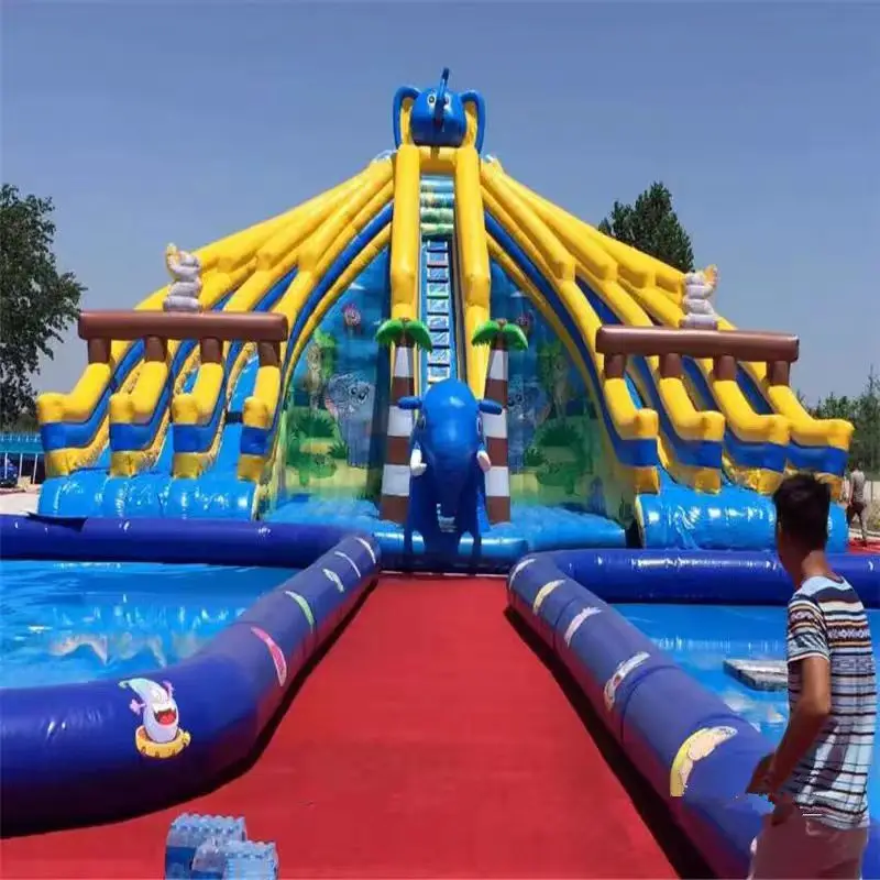 Inflatable Elephant Themed Multi-Lane Water Slide with Splash Pool Commercial Grade Water Recreation Equipment
Inflatable Elephant Themed Multi-Lane Water Slide with Splash Pool Commercial Grade Water Recreation Equipment
