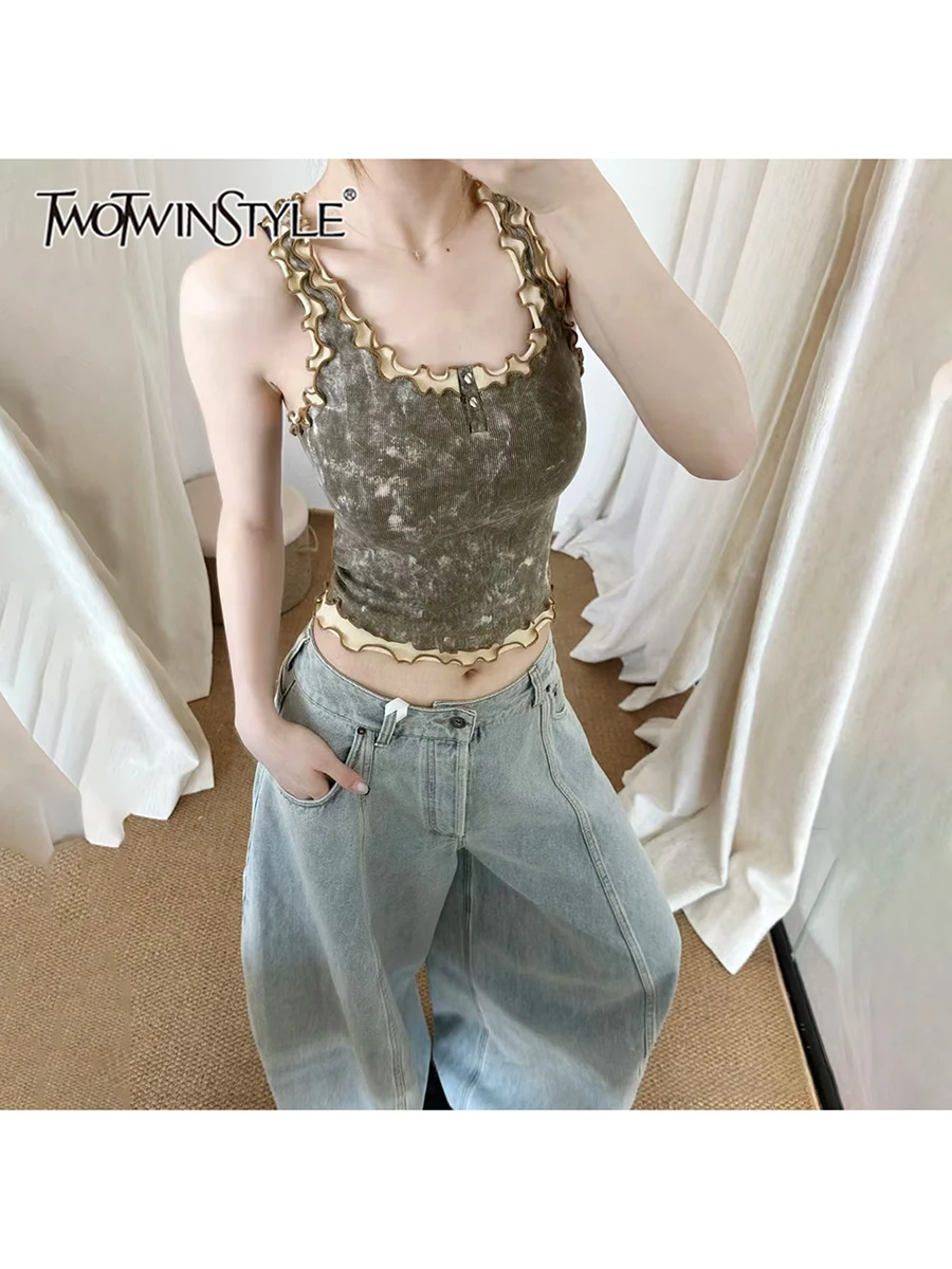 TWOTWINSTYLE хитовые цветные жилеты для похудения для женщин, туника без рукавов с квадратным вырезом, темпераментный минималистичный жилет, женский модный стиль
TWOTWINSTYLE хитовые цветные жилеты для похудения для женщин, туника без рукавов с квадратным вырезом, темпераментный минималистичный жилет, женский модный стиль
