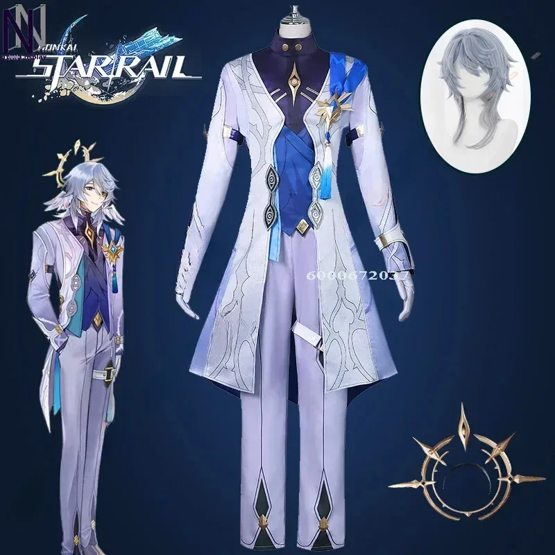 Honkai Star Rail Game Sunday Cosplay Costume Wig Uniform Headwear Rings Earrings Halloween Party Props for Women Men Role Play
Honkai Star Rail Game Sunday Cosplay Costume Wig Uniform Headwear Rings Earrings Halloween Party Props for Women Men Role Play