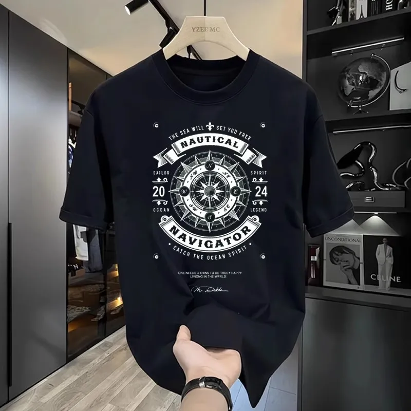 Summer new men's pattern printed fashion T-shirt trend everything casual round neck loose shirt street summer dress 100% cotton
Summer new men's pattern printed fashion T-shirt trend everything casual round neck loose shirt street summer dress 100% cotton