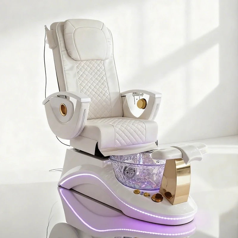 Luxury Nail Salon Furniture Foot Spa Manicure Chair Modern Reclining Electric Kneading Massaging Pedicure Chair with Lights
Luxury Nail Salon Furniture Foot Spa Manicure Chair Modern Reclining Electric Kneading Massaging Pedicure Chair with Lights