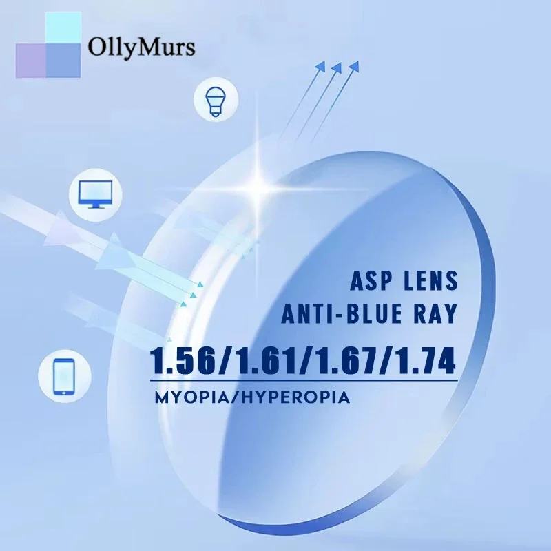 OLLYMURS 1.56 1.61 1.67 1.74 High Index Anti-Reflective Scratch-Resistant Lens,UV400 Blue Light HMC CR39 Resin Myopia & Computer
OLLYMURS 1.56 1.61 1.67 1.74 High Index Anti-Reflective Scratch-Resistant Lens,UV400 Blue Light HMC CR39 Resin Myopia & Computer