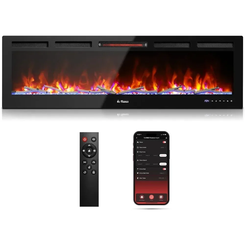 %A 60” Smart WiFi Infrared Electric Fireplace with Sound Crackling and Realistic Flame, 1500W Quartz Heater, Recessed
%A 60” Smart WiFi Infrared Electric Fireplace with Sound Crackling and Realistic Flame, 1500W Quartz Heater, Recessed