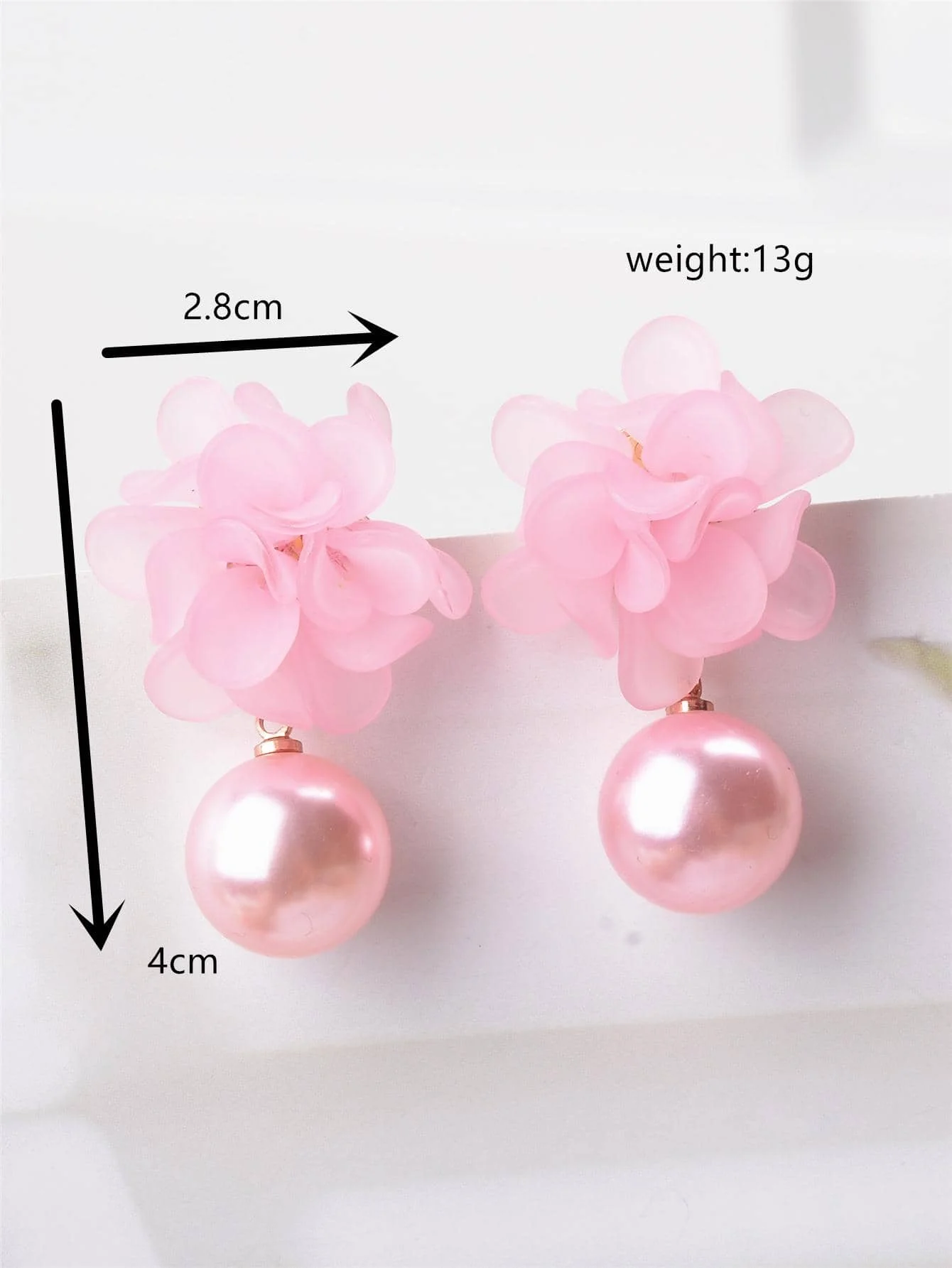 Pink Flower Faux Pearl Drop Earrings For Women Romantic Style
Pink Flower Faux Pearl Drop Earrings For Women Romantic Style