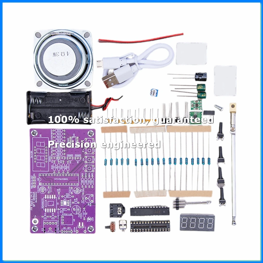 DIY FM Radio Electronic Kit Adjustable Frequency 87.5-108MHz with Sspeaker Digital Display DIY Soldering Project B-A74P
DIY FM Radio Electronic Kit Adjustable Frequency 87.5-108MHz with Sspeaker Digital Display DIY Soldering Project B-A74P