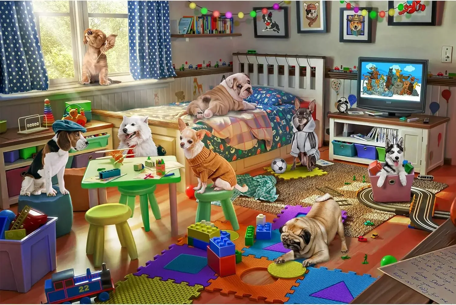 Деревянные пазлы Naughty Doggies 1000/500/300 шт. Сложные семейные игры для игровой комнаты, спальни, гостиной
Деревянные пазлы Naughty Doggies 1000/500/300 шт. Сложные семейные игры для игровой комнаты, спальни, гостиной