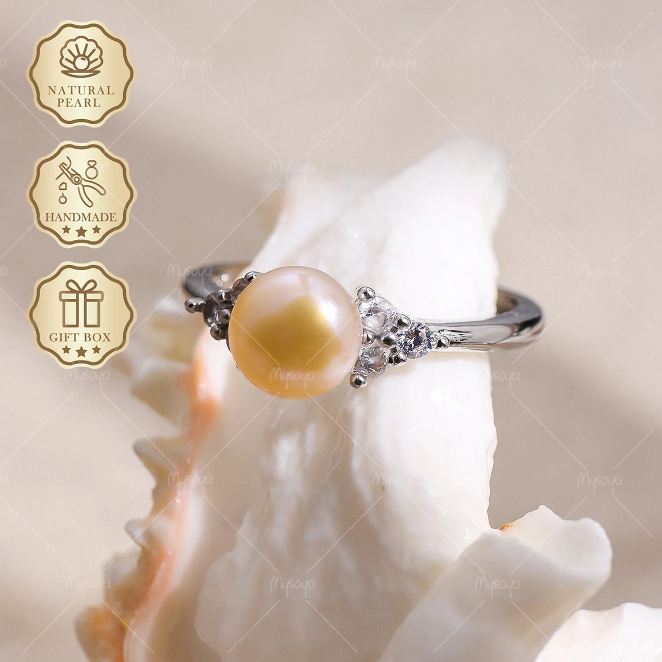 MYSOYA 5-6mm Pink Freshwater Pearl Open Ring Silver CZ Ring, Gift Box, Birthday Jewelry S362
MYSOYA 5-6mm Pink Freshwater Pearl Open Ring Silver CZ Ring, Gift Box, Birthday Jewelry S362
