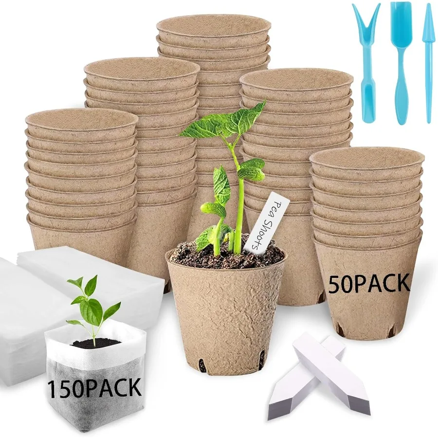 203 Pack Biodegradable Plant Seed Starter Kits 50 Pcs Peat Pots 100 Pcs NonWoven PLA Nursery Bags 50 Plant Labels 3 Transplant
203 Pack Biodegradable Plant Seed Starter Kits 50 Pcs Peat Pots 100 Pcs NonWoven PLA Nursery Bags 50 Plant Labels 3 Transplant