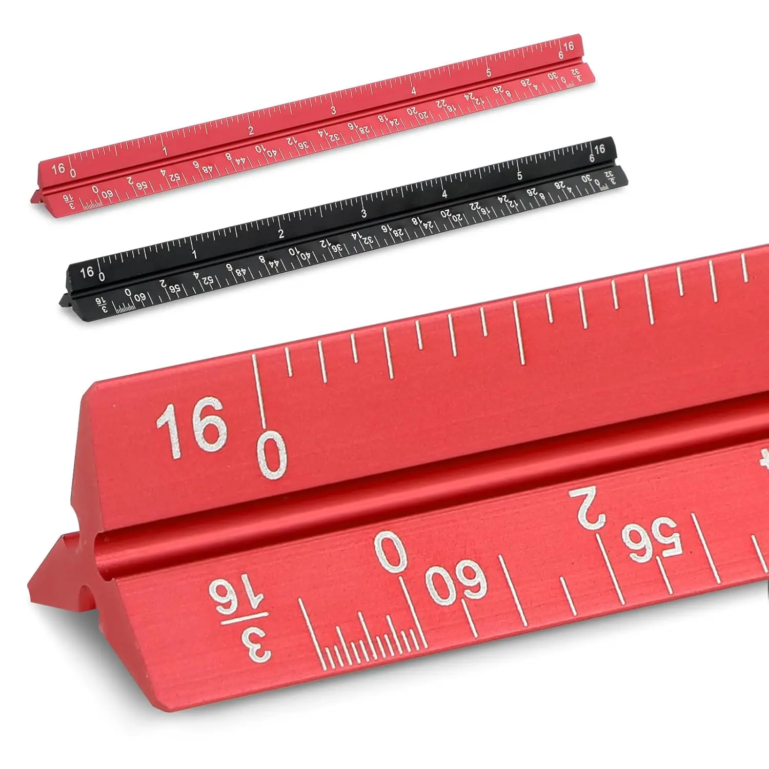 6 Inch Architectural Scale Ruler, Triangular Engineer Mini Scale for Drafting, Pocket Metal Ruler for Architects, Red & Black
6 Inch Architectural Scale Ruler, Triangular Engineer Mini Scale for Drafting, Pocket Metal Ruler for Architects, Red & Black