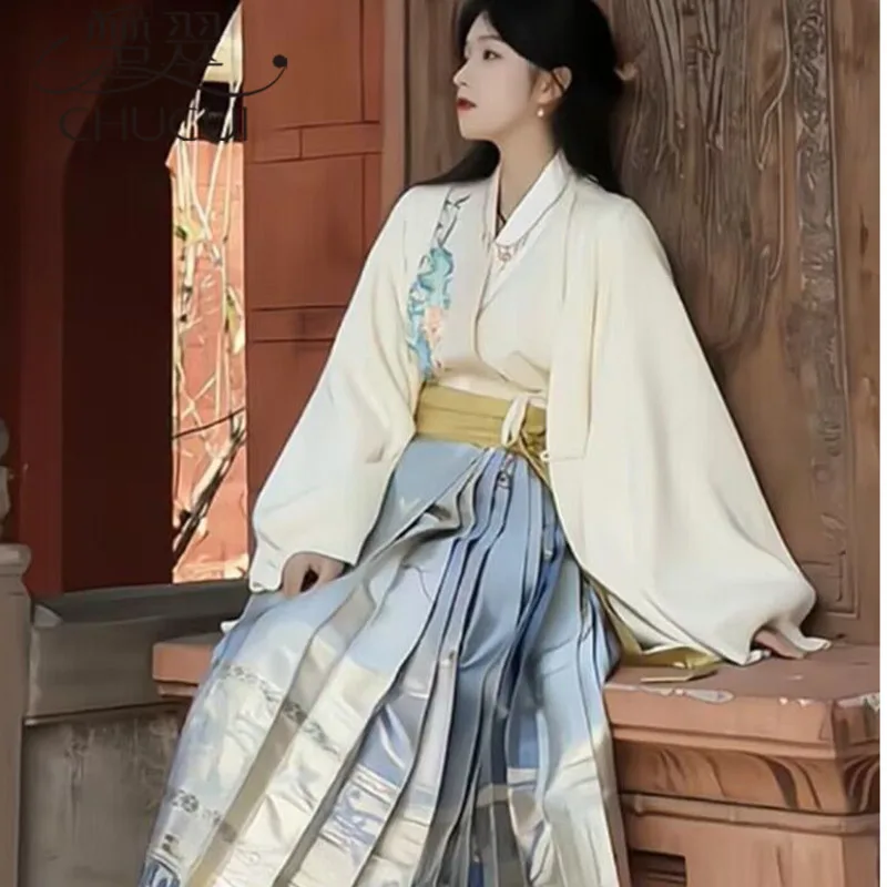New Chinese Style Shirt Top Paired With Horse Face Skirt Set For Women's Autumn And Winter Chinese Style Daily Ming Style Hanfu
New Chinese Style Shirt Top Paired With Horse Face Skirt Set For Women's Autumn And Winter Chinese Style Daily Ming Style Hanfu