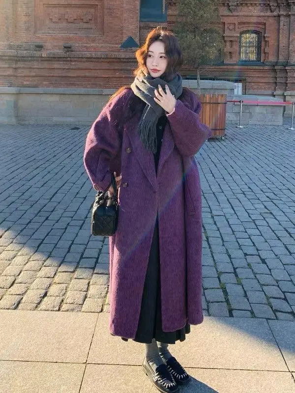 Женское двустороннее шерстяное пальто больших размеров: длинное, повседневное, стройнящее, модное, для осени и зимы, комфортное, в корейском стиле
Женское двустороннее шерстяное пальто больших размеров: длинное, повседневное, стройнящее, модное, для осени и зимы, комфортное, в корейском стиле