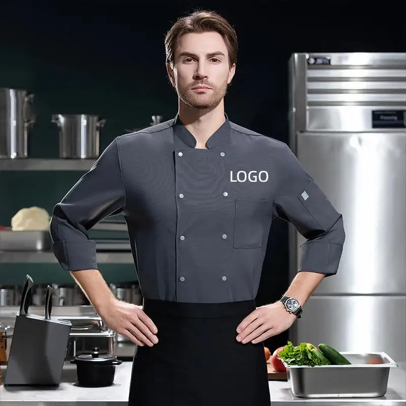 Autumn And Winter Hotel Chef Workwear Long Sleeved Catering Western Cuisine Baking Cake Coffee Shop Uniform Printed Logo
Autumn And Winter Hotel Chef Workwear Long Sleeved Catering Western Cuisine Baking Cake Coffee Shop Uniform Printed Logo