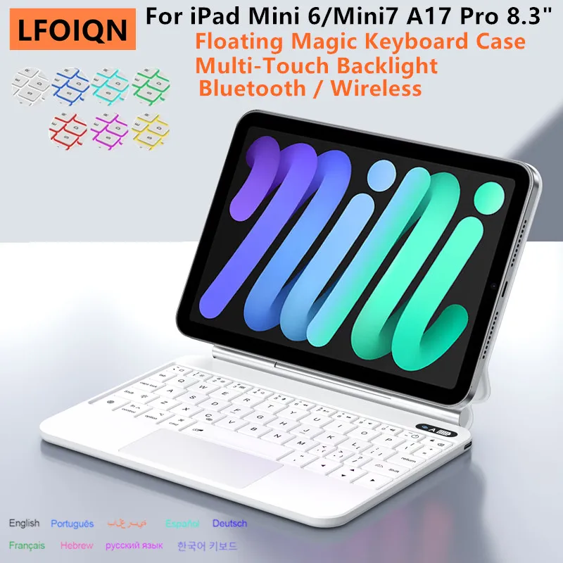 LFOIQN Magic Keyboard For iPad Mini 7 A17 Pro Smart Case Multi-Touch TrackPad Cover for iPad Mini 6 mini7 8.3 inch Tablet Case
LFOIQN Magic Keyboard For iPad Mini 7 A17 Pro Smart Case Multi-Touch TrackPad Cover for iPad Mini 6 mini7 8.3 inch Tablet Case