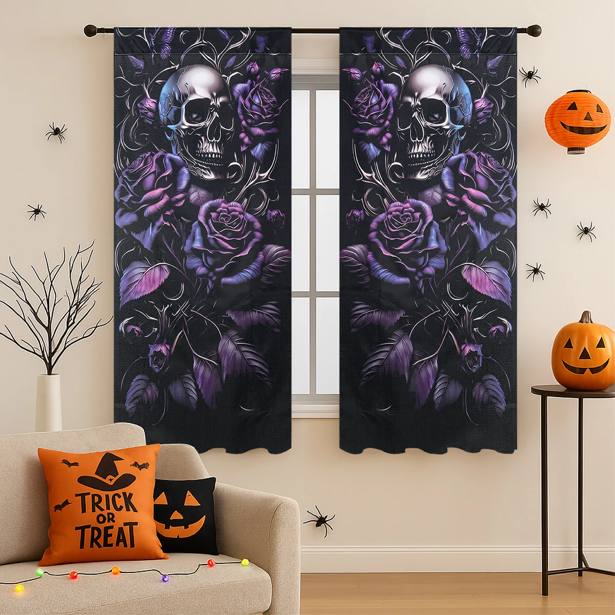 Halloween Curtain Polyester Skull Theme Window Cover Home Decoration Day of The Dead Trick or Treat Halloween Party Supplies
Halloween Curtain Polyester Skull Theme Window Cover Home Decoration Day of The Dead Trick or Treat Halloween Party Supplies