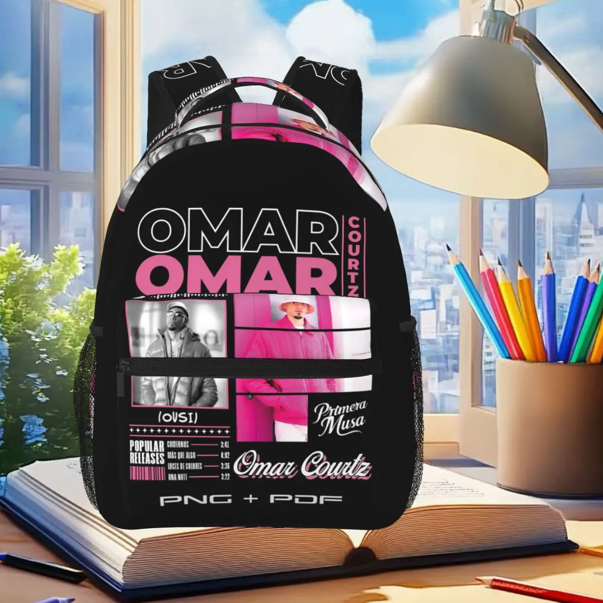 Singer Omar Courtz Primera Musa Album Graphic Backpack Student Boys Girls BookBag Children School Bag Shoulder Bag for Men Women
Singer Omar Courtz Primera Musa Album Graphic Backpack Student Boys Girls BookBag Children School Bag Shoulder Bag for Men Women