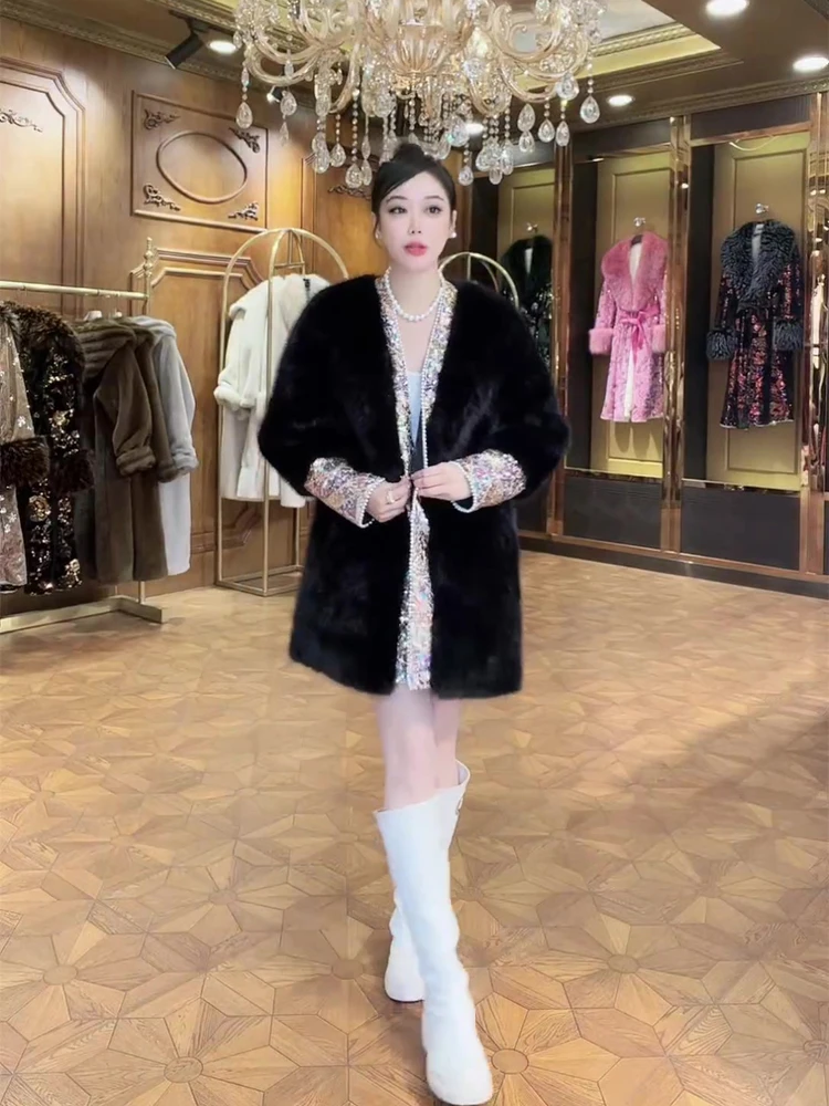 Women's Mid-Length Thiened Warm Faionable Fake Fur Coat Autumn Winter New Arrival Princ Sle V-Ne Long Sve
Women's Mid-Length Thiened Warm Faionable Fake Fur Coat Autumn Winter New Arrival Princ Sle V-Ne Long Sve