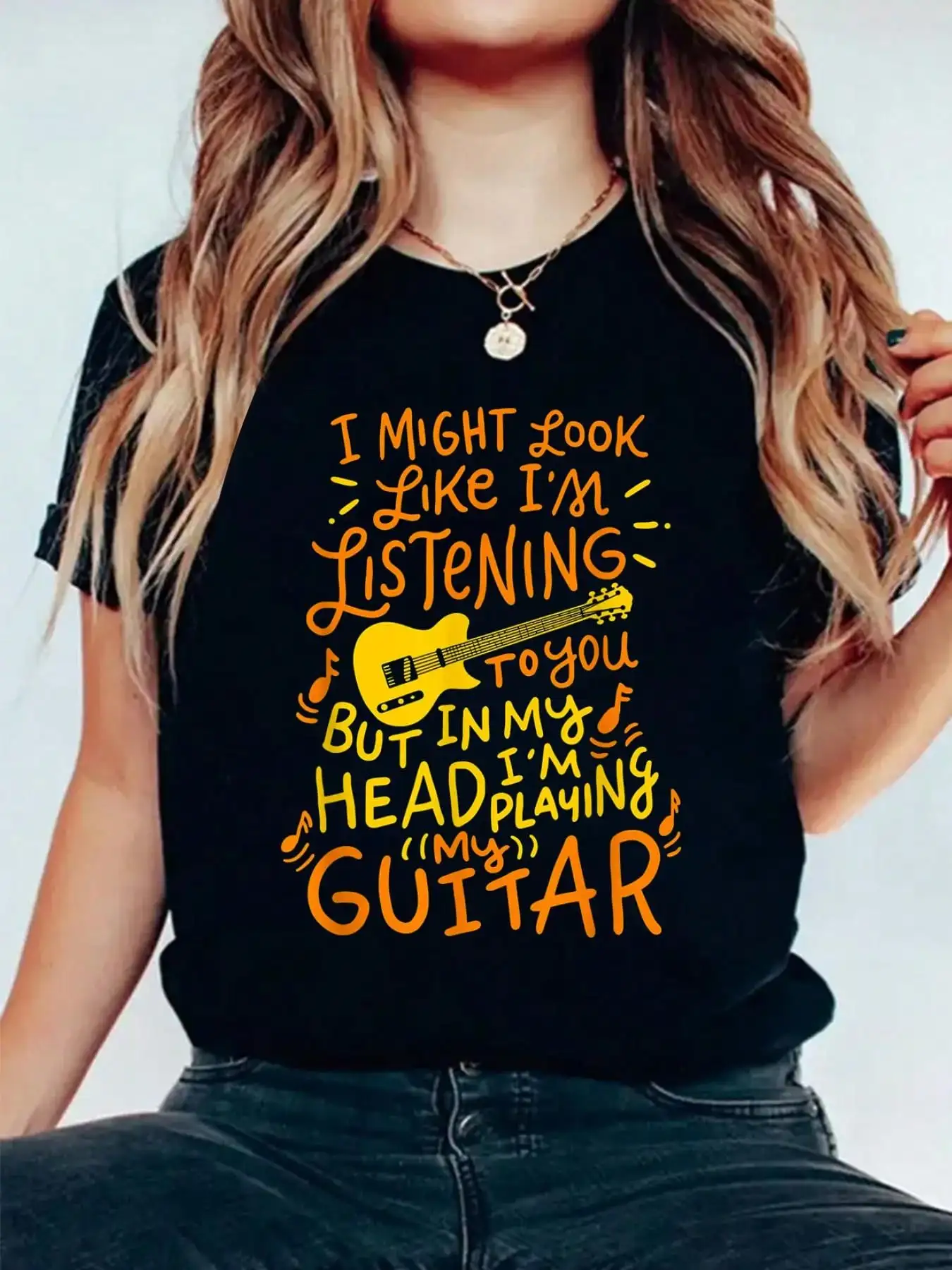 Funny Guitar Player Music Lover Guitarist Shirt Gift Casual Printed 100% Cotton Women T Shirt, Summer Tshirts Short Sleeve Tee
Funny Guitar Player Music Lover Guitarist Shirt Gift Casual Printed 100% Cotton Women T Shirt, Summer Tshirts Short Sleeve Tee