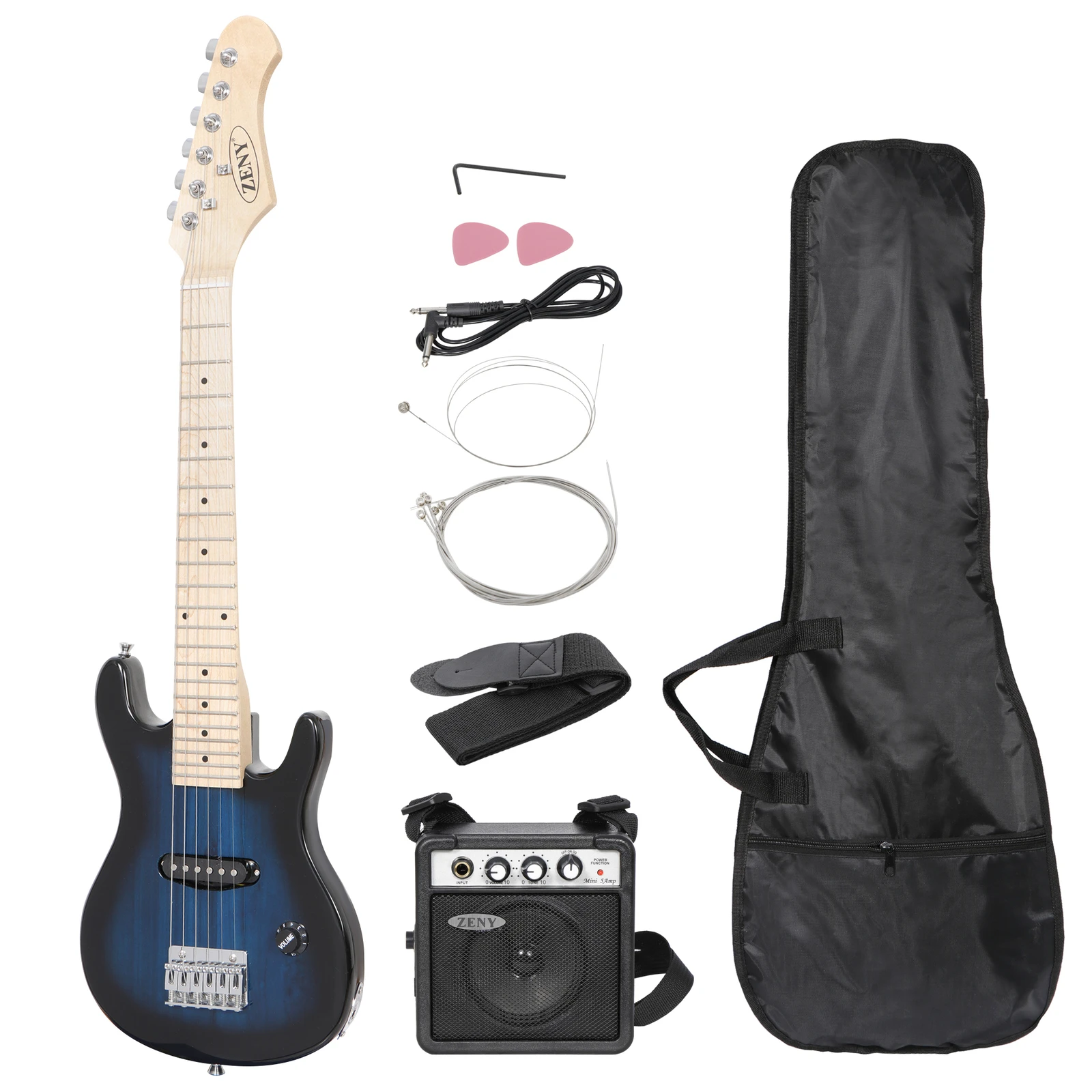 30" Blue Full Size Beginner Electric Guitar Set with Case Strap Capo Strings
30" Blue Full Size Beginner Electric Guitar Set with Case Strap Capo Strings