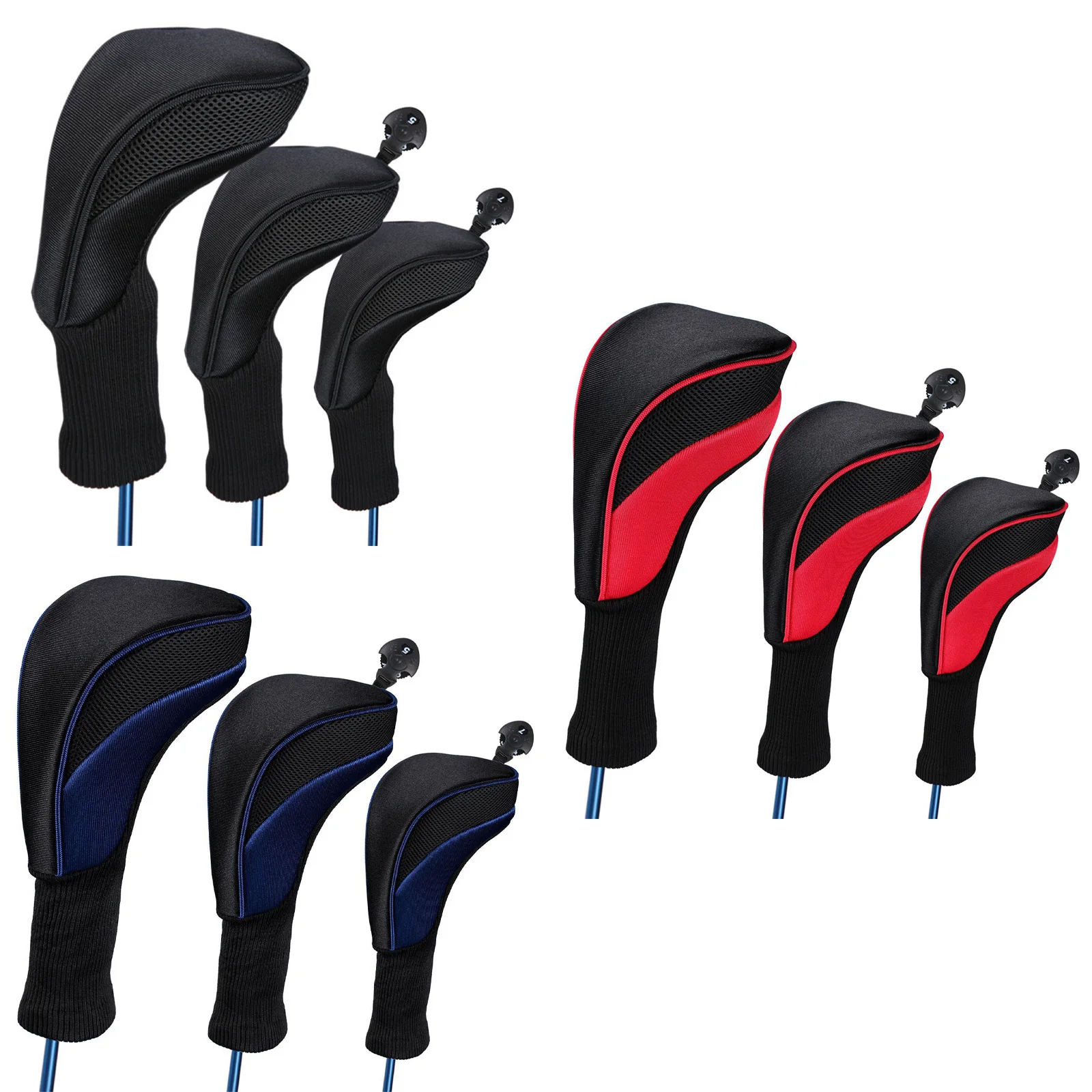 3Pcs/Set Contrast Color Golf Club Head Cover Golf Club Protectors Mesh Patchwork Headcover Golf Supplement
3Pcs/Set Contrast Color Golf Club Head Cover Golf Club Protectors Mesh Patchwork Headcover Golf Supplement