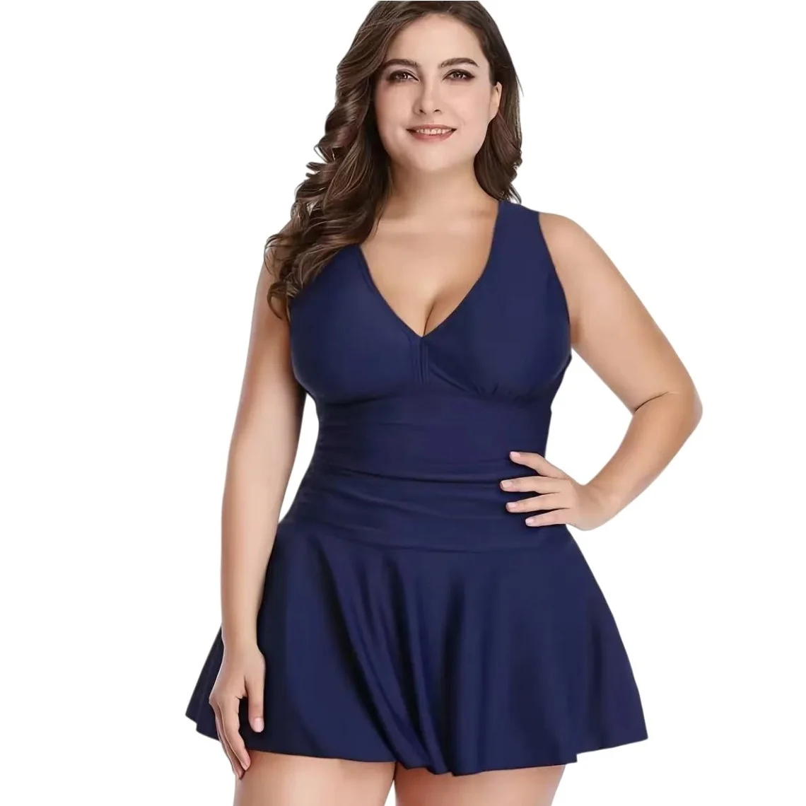Plus Size Swimwear - Sexy V-Neck Sleeveless Swim Dress Split Swimsuit Summer Stylish Beachwear
Plus Size Swimwear - Sexy V-Neck Sleeveless Swim Dress Split Swimsuit Summer Stylish Beachwear