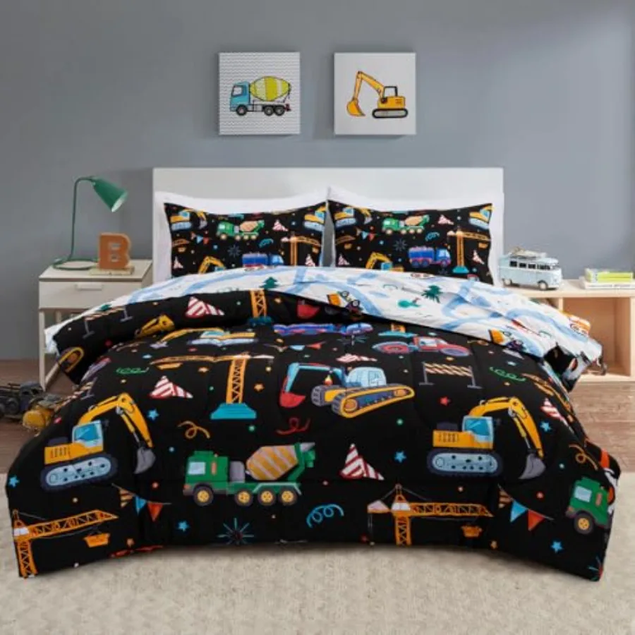 Trucks Tractors Cars Boy Bedding Comforter Set with Sheets Size Cartoon Construction Car Excavator Print Bed in A Bag 5-Piece B
Trucks Tractors Cars Boy Bedding Comforter Set with Sheets Size Cartoon Construction Car Excavator Print Bed in A Bag 5-Piece B