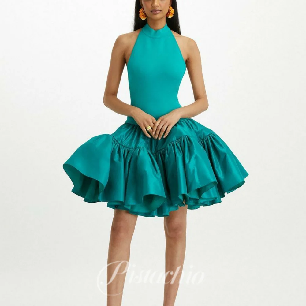Simple Party Dress For Women A Line Halter Evening Gowns Knee Length Sleeveless Prom Dresses فساتين سهرة
Simple Party Dress For Women A Line Halter Evening Gowns Knee Length Sleeveless Prom Dresses فساتين سهرة