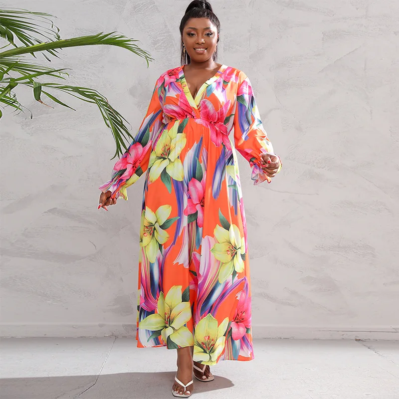 Large size long-sleeved dress digital printing big swing dress high-end temperament elegant classic women's clothing dance cost
Large size long-sleeved dress digital printing big swing dress high-end temperament elegant classic women's clothing dance cost