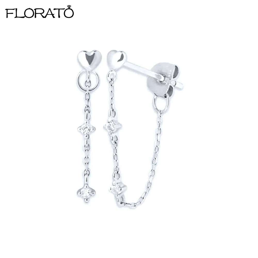 925 Sterling Silver Needle Fashion Long Chain Crystal Earrings Heart Stud Earrings for Women Female Trend Jewelry Gift Wholesale
925 Sterling Silver Needle Fashion Long Chain Crystal Earrings Heart Stud Earrings for Women Female Trend Jewelry Gift Wholesale