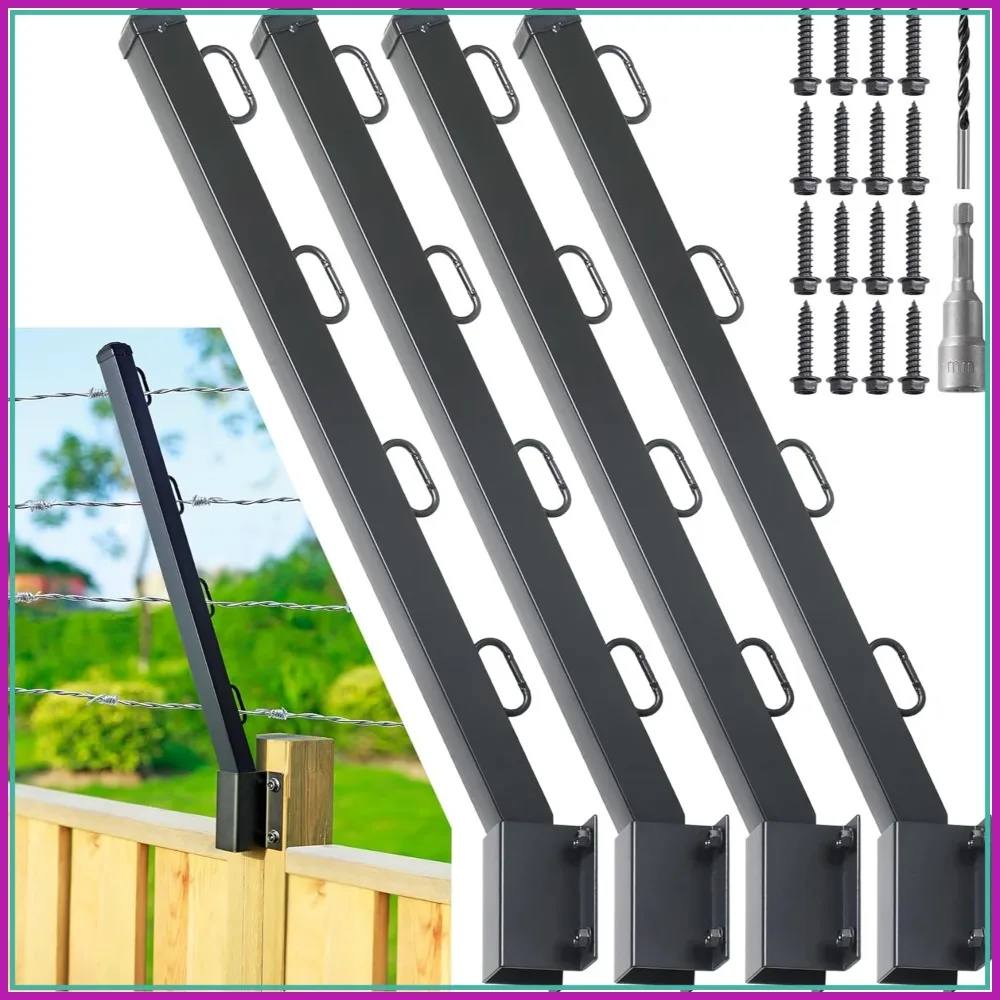 4-Pack Angle 25° Fence Post Extender, 23.5" Barbed Wire Arm for Outdoor Fences, Increase Height, Privacy & Pet Safety
4-Pack Angle 25° Fence Post Extender, 23.5" Barbed Wire Arm for Outdoor Fences, Increase Height, Privacy & Pet Safety