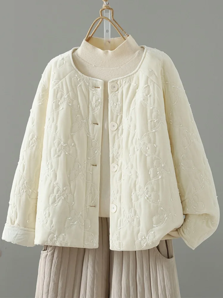 Thickened Cotton Padded Jacket Women's Winter Home Clothes Velvet Embroidered Heavy Work Cotton Outerwear Warm Coat
Thickened Cotton Padded Jacket Women's Winter Home Clothes Velvet Embroidered Heavy Work Cotton Outerwear Warm Coat