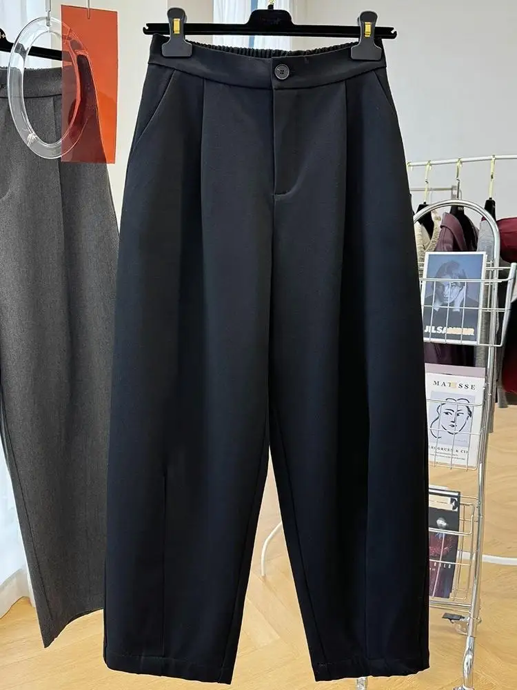 High Waisted Casual Suit Pants for Women's Spring and Autumn Temperament Nine Point Harem Pants Slimming Trousers
High Waisted Casual Suit Pants for Women's Spring and Autumn Temperament Nine Point Harem Pants Slimming Trousers