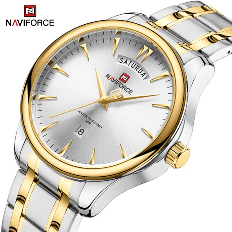 NAVIFORCE брендовый дизайн, часы с датой для мужчин, ремешок из нержавеющей стали, мужские военные водонепроницаемые светящиеся кварцевые наручные часы, новинка 2023, новинка
NAVIFORCE брендовый дизайн, часы с датой для мужчин, ремешок из нержавеющей стали, мужские военные водонепроницаемые светящиеся кварцевые наручные часы, новинка 2023, новинка